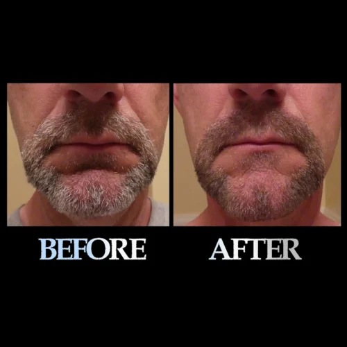 Blackbeard for men light medium brown before and after Blackbeard for men light medium brown before and after