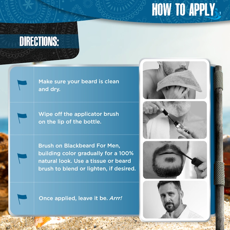 Blackbeard for men brush-on beard color how-to